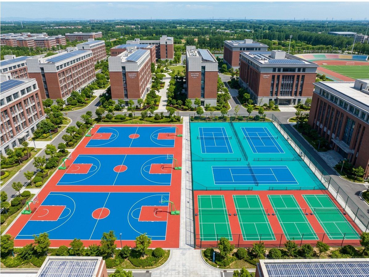 五家渠市硅PU球场预制型塑胶跑道 - 方案
